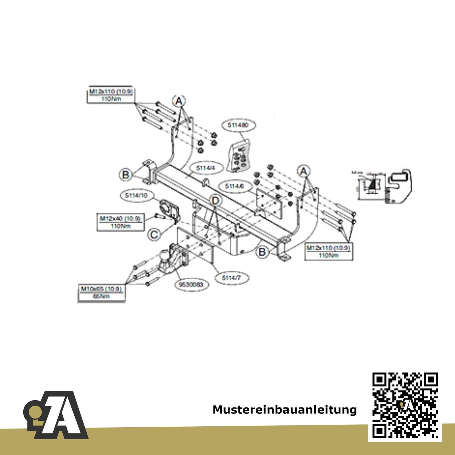 Mercedes Sprinter Pritsche 5T 04.2006-05.2018 906 / Doppelbereifung BRiNK Anhängerkupplung mit JAEGER Elektrosatz