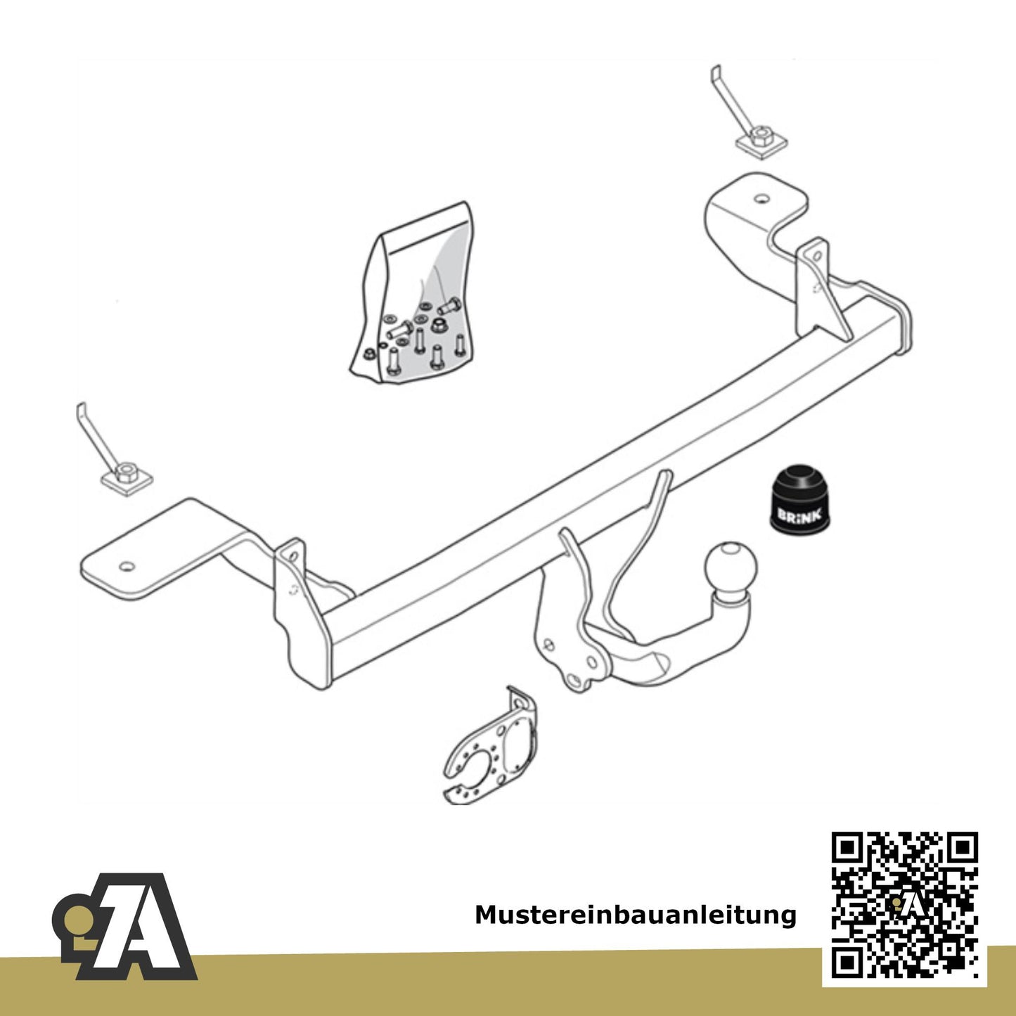 Fiat Panda (4x4) 5-Türer (Steilheck) 09.2003-12.2012 169 - 4WD BRiNK Anhängerkupplung mit JAEGER Elektrosatz