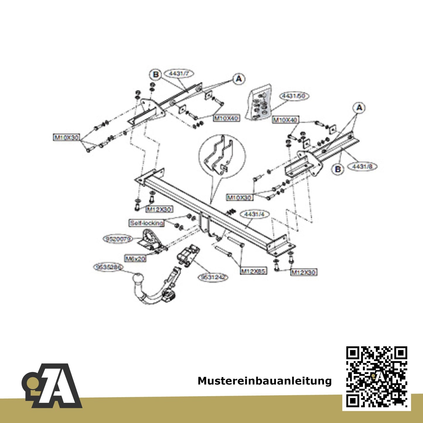 Mercedes A-Klasse 3/5-Türer (Minivan) 09.2004-04.2012 W169 BRiNK Anhängerkupplung mit JAEGER Elektrosatz