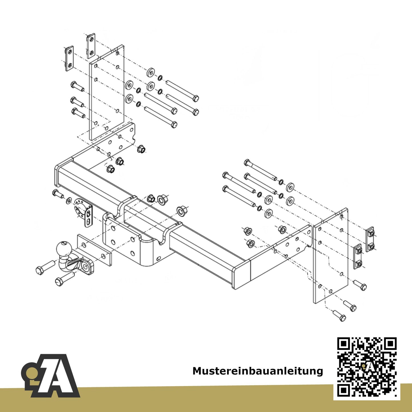 Mercedes Sprinter Bus / Kasten ohne Trittstufe ab 06.2018 907 / 3665mm, 3924mm, 4325mm BRiNK Anhängerkupplung mit JAEGER Elektrosatz