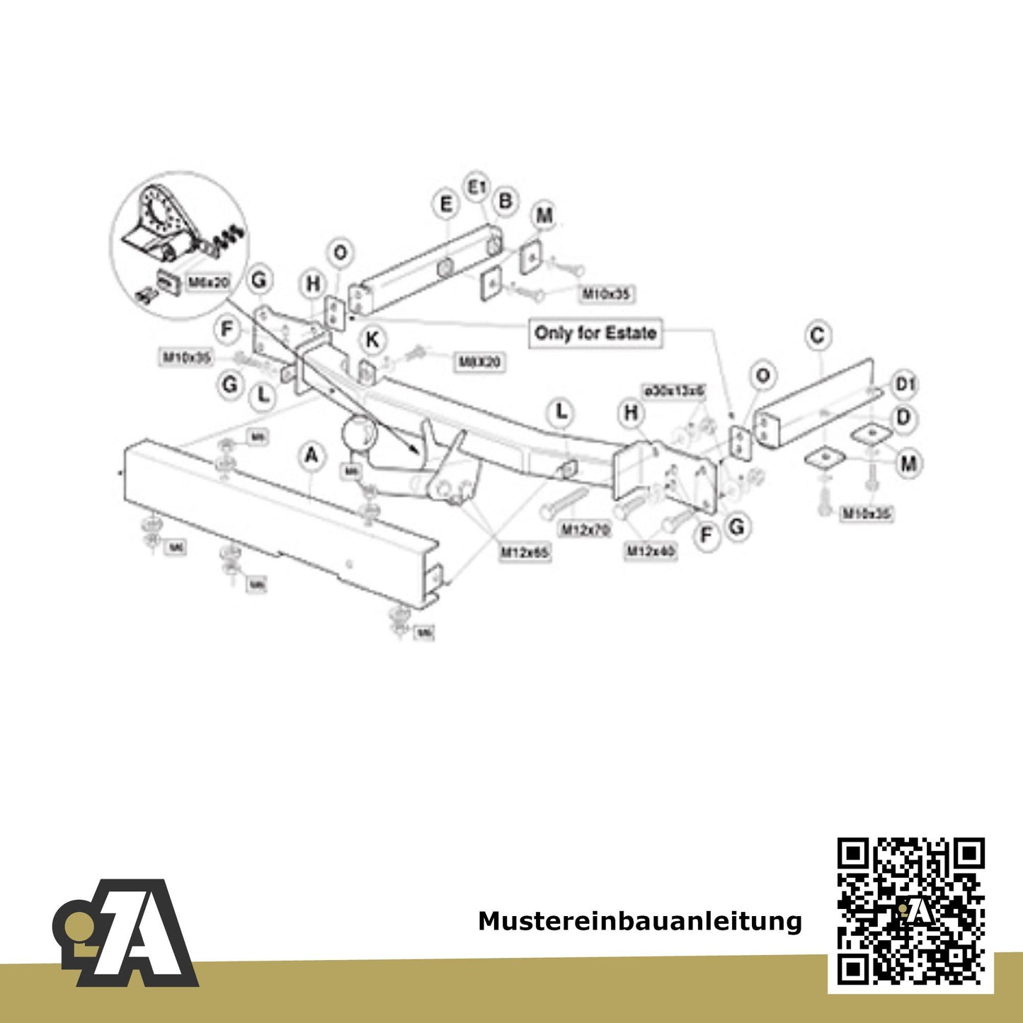 Mercedes C-Klasse 5-Türer (Kombi) 06.2000-09.2007 S203 BRiNK Anhängerkupplung mit JAEGER Elektrosatz