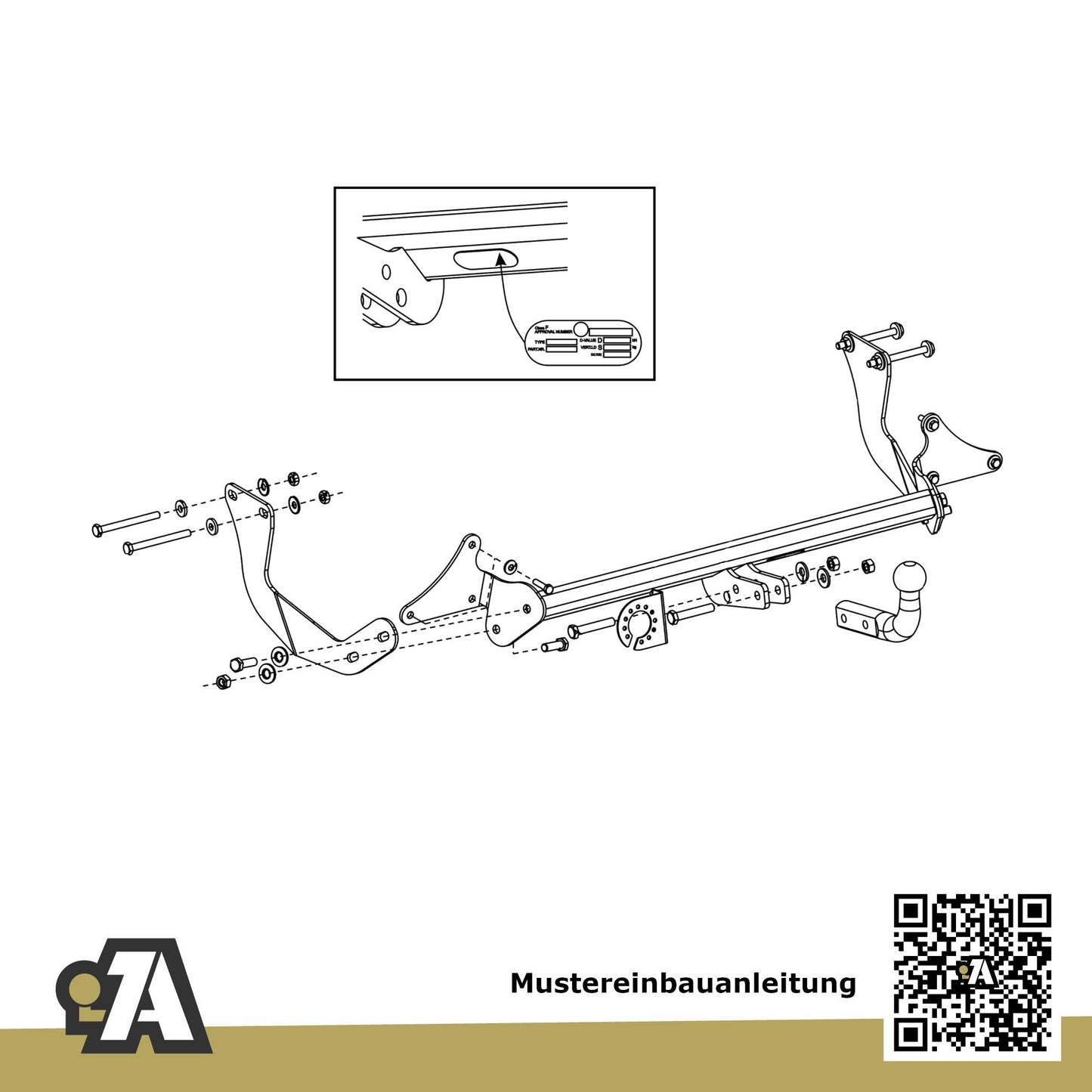Ford Transit/Tourneo Courier Kastenwagen 02.2014-06.2023 B460 ORIS Anhängerkupplung mit JAEGER Elektrosatz
