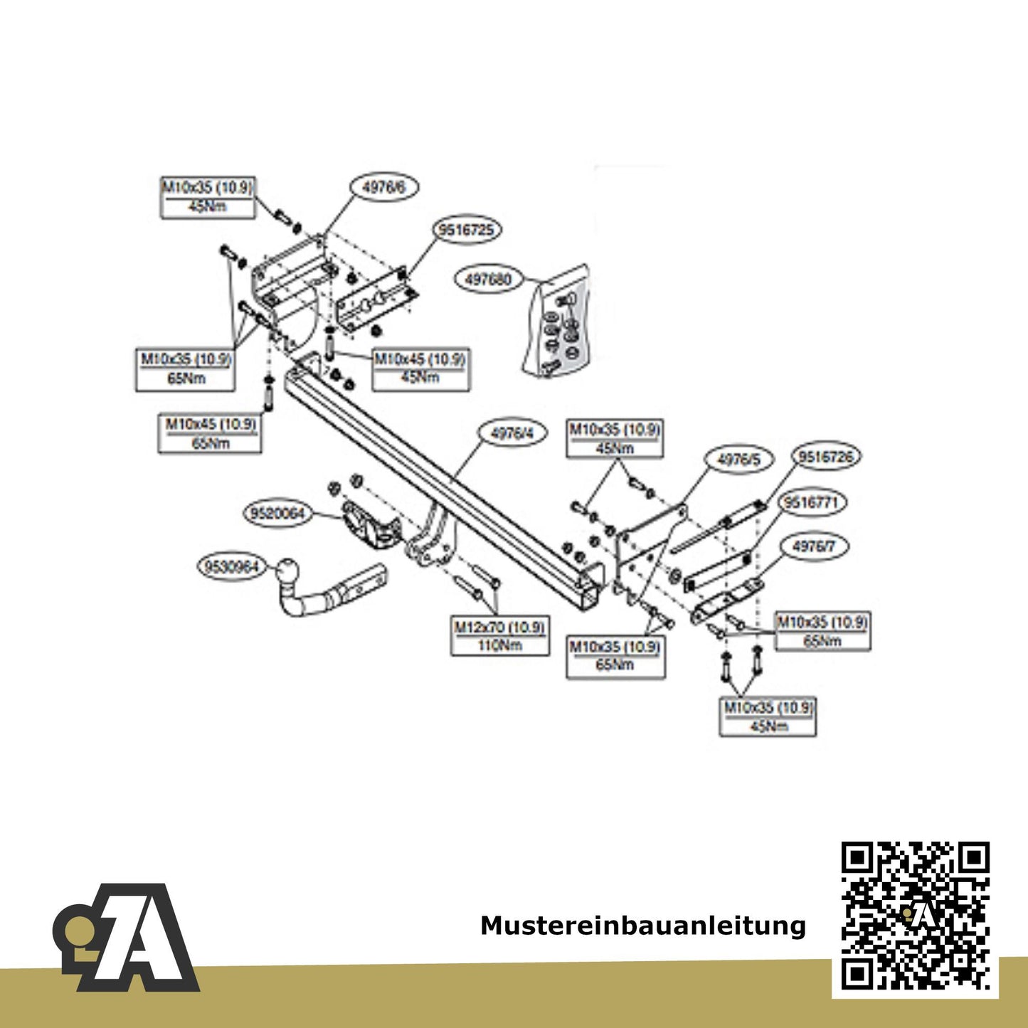 Nissan Qashqai I 5-Türer (SUV) 02.2007-02.2014 J10 / J+2 BRiNK Anhängerkupplung mit JAEGER Elektrosatz