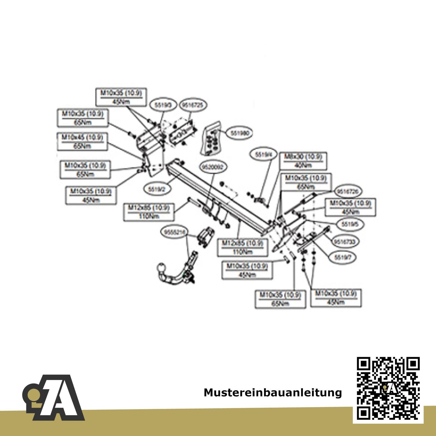 Nissan Qashqai I 5-Türer (SUV) 02.2007-02.2014 J10 / J+2 BRiNK Anhängerkupplung mit JAEGER Elektrosatz