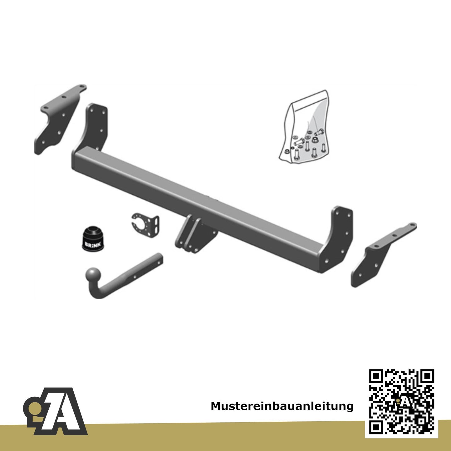 Nissan Navara mit Trittstoßstange 04.2010-12.2015 BRiNK Anhängerkupplung mit JAEGER Elektrosatz