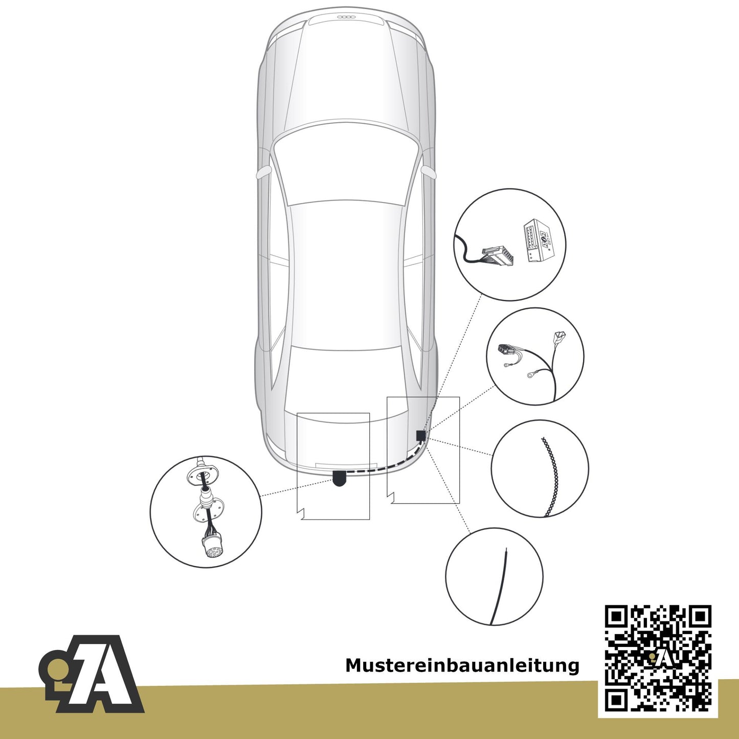 Audi A6 C6 Avant 5-Türer (Avant) 03.2005-09.2011 4F5 BRiNK Anhängerkupplung mit JAEGER Elektrosatz