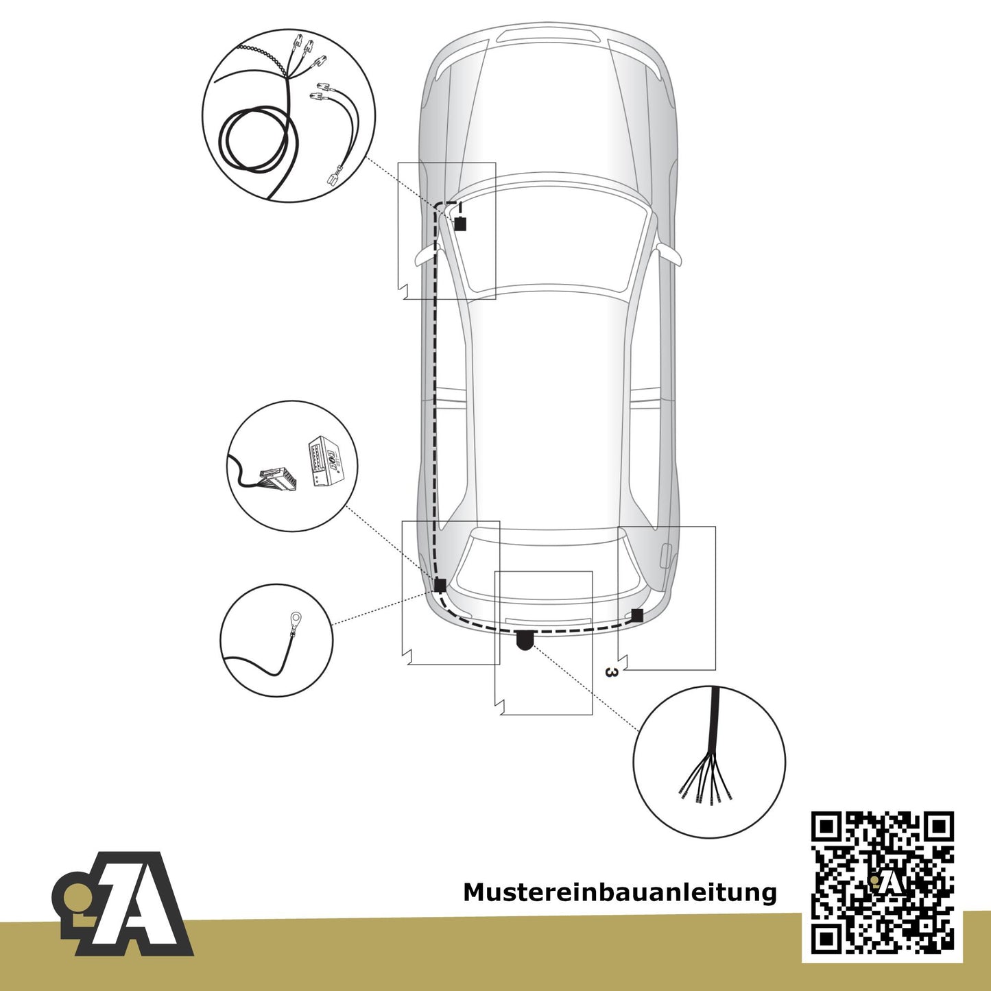 Audi A3 3-Türer (Fließheck) 07.2008-04.2012 8P1 BRiNK Anhängerkupplung mit JAEGER Elektrosatz