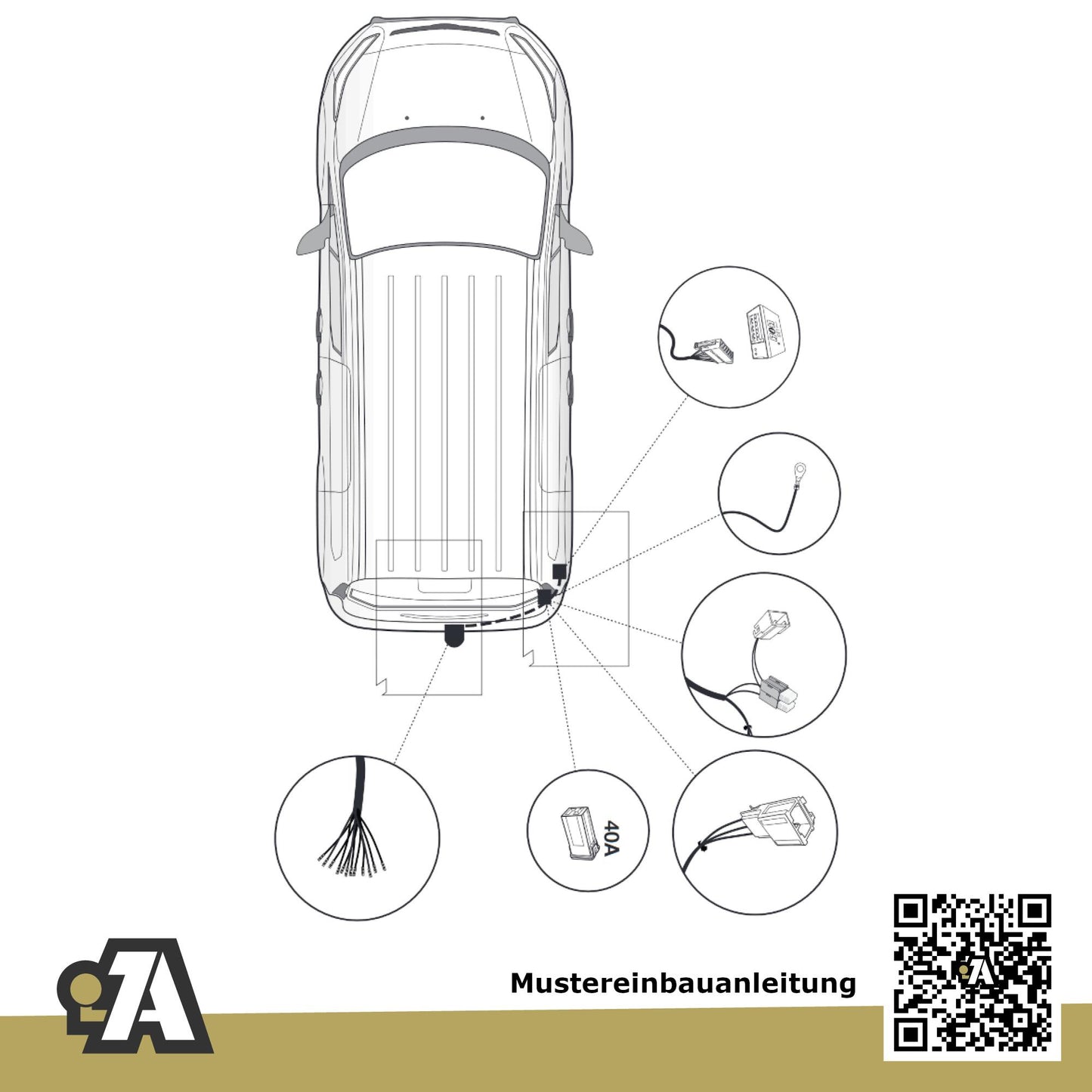 Ford Transit/Tourneo Connect Kastenwagen 01.2014-06.2018 V408 BRiNK Anhängerkupplung mit JAEGER Elektrosatz