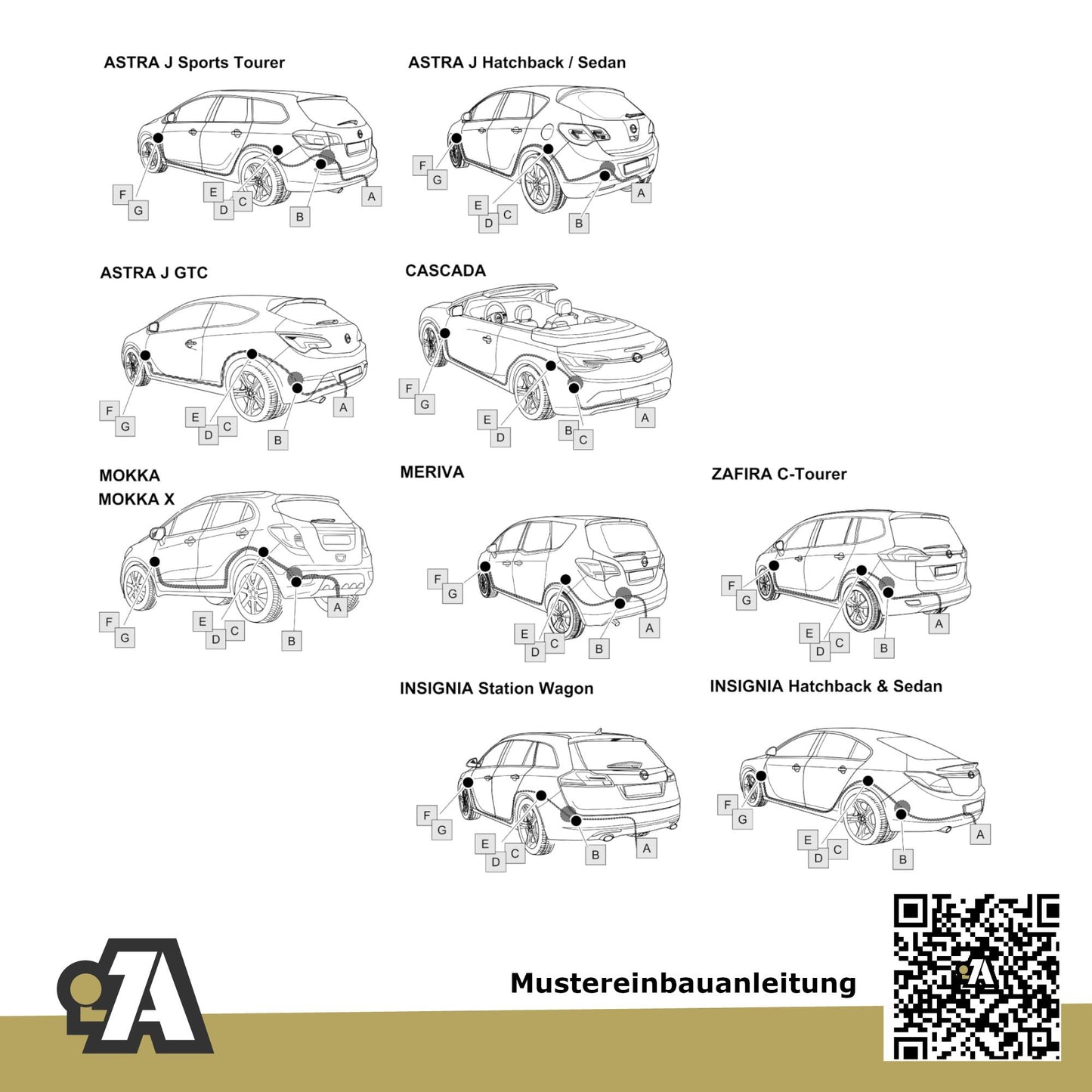 Opel Zafira 5-Türer (Tourer) 01.2012-03.2019 C BRiNK Anhängerkupplung mit JAEGER Elektrosatz