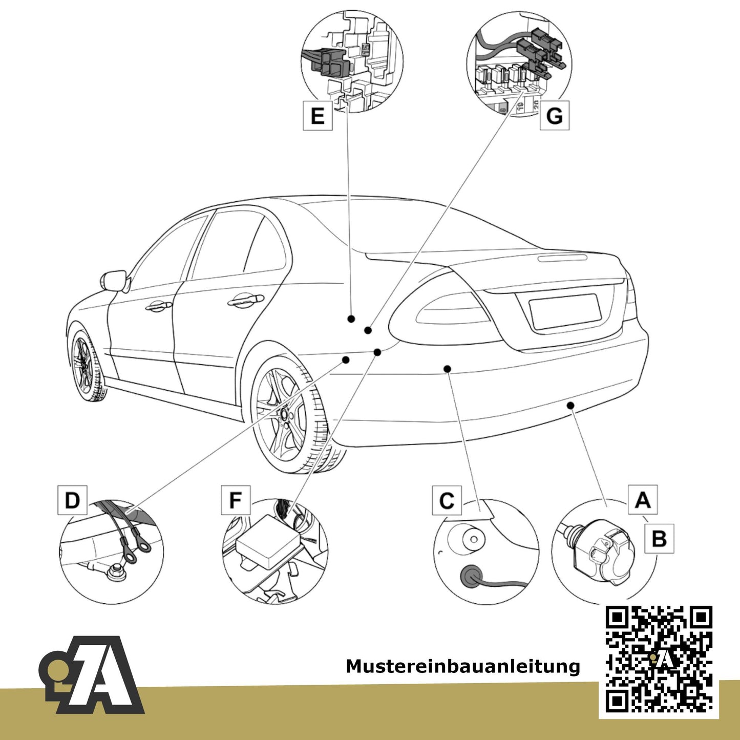Mercedes C-Klasse 5-Türer (Kombi) 06.2000-09.2007 S203 BRiNK Anhängerkupplung mit JAEGER Elektrosatz