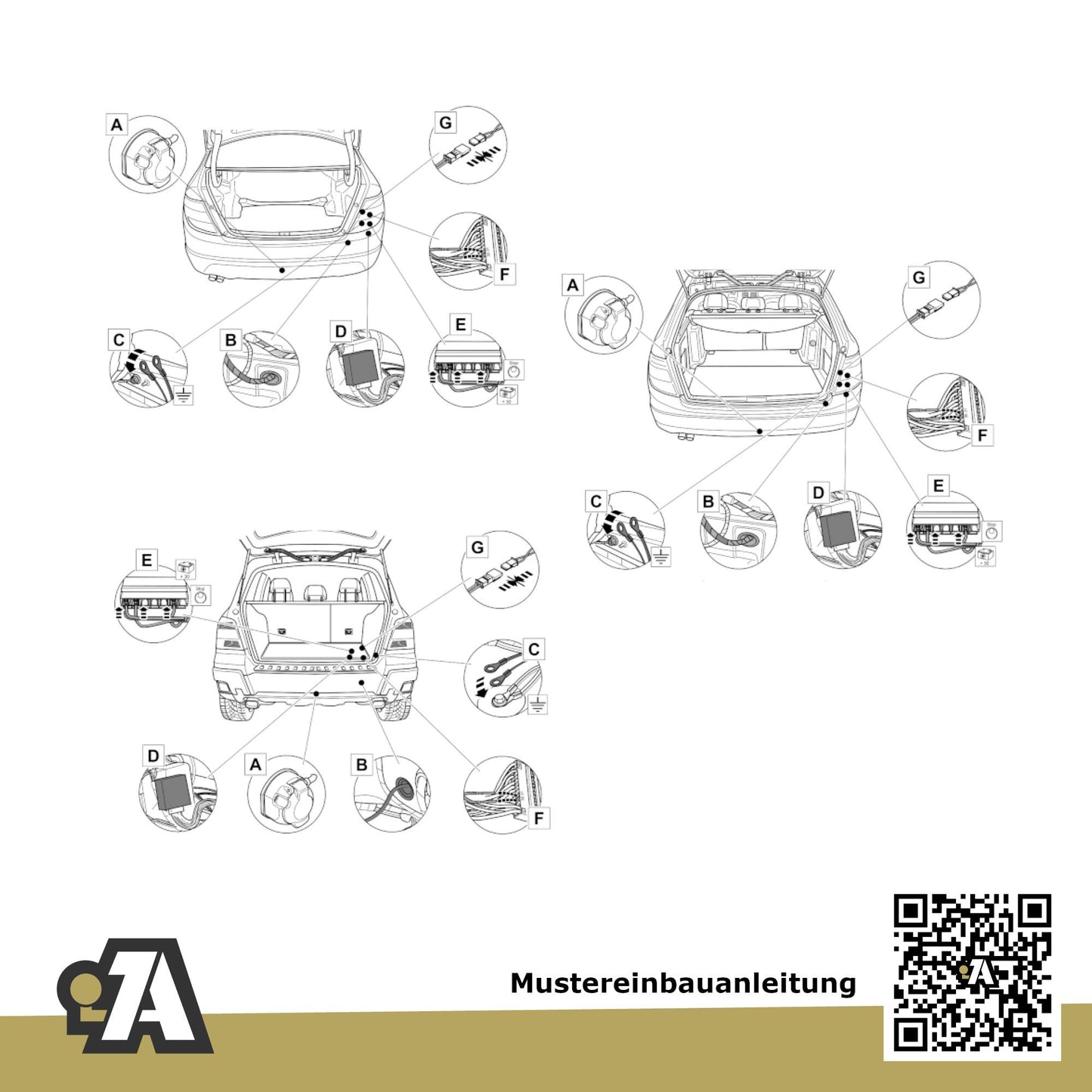 Mercedes C-Klasse 5-Türer (Kombi) 03.2007-11.2014 S204 BRiNK Anhängerkupplung mit JAEGER Elektrosatz