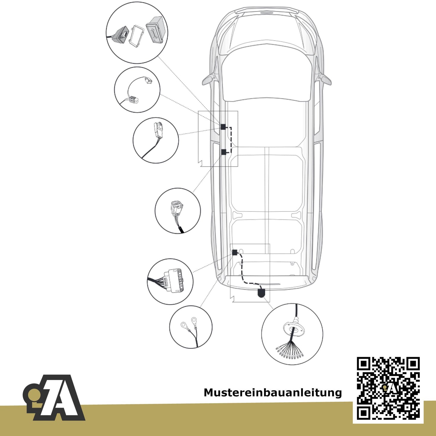 Ford Transit Pritsche 06.2016-05.2019 FED / FFD BRiNK Anhängerkupplung mit JAEGER Elektrosatz
