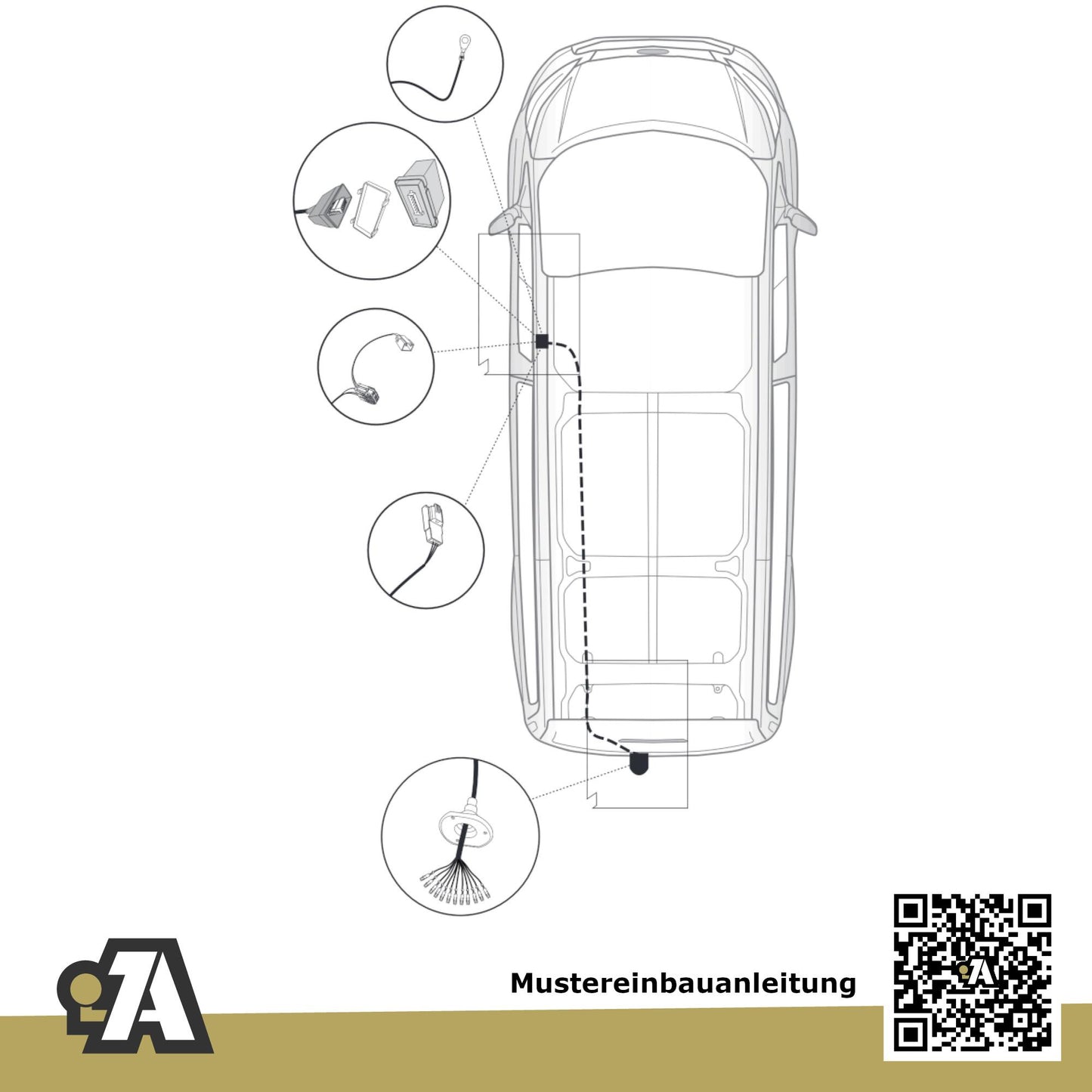 Ford Transit Pritsche 06.2016-05.2024 FED / FFD BRiNK Anhängerkupplung mit JAEGER Elektrosatz