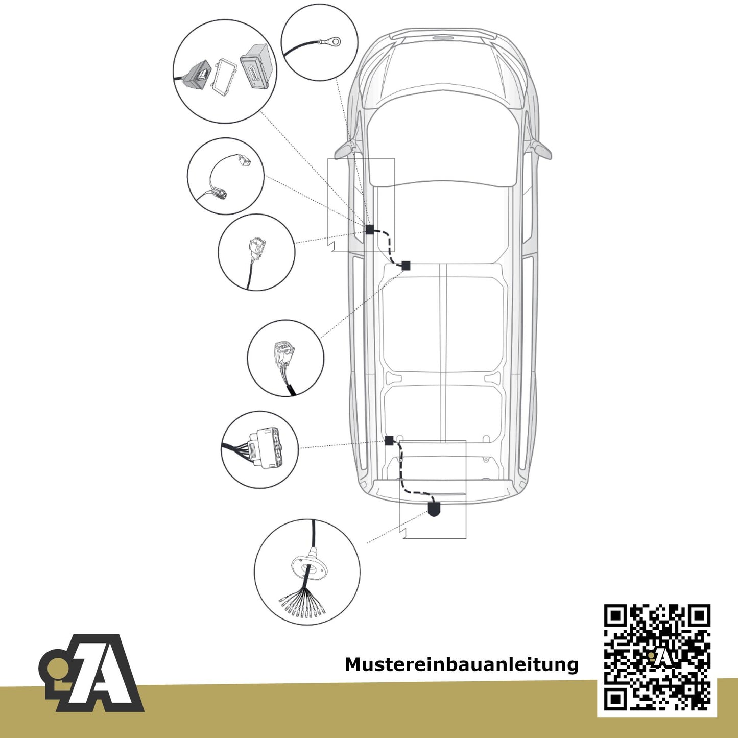 Ford Transit/Tourneo Custom Bus / Kasten 01.2013-05.2016 F3 / FY / FZ BRiNK Anhängerkupplung mit JAEGER Elektrosatz