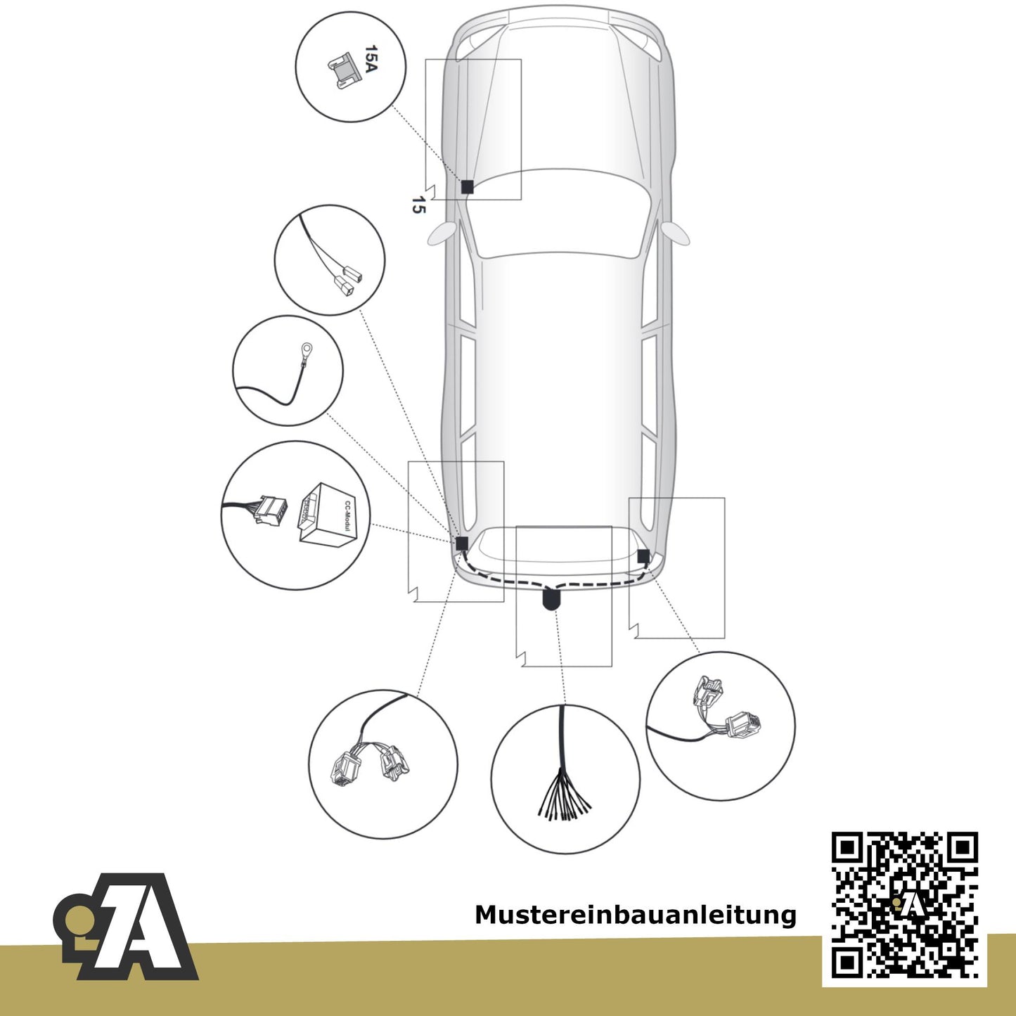 Nissan Pulsar 5-Türer (Fließheck) 10.2014-06.2018 C13 BRiNK Anhängerkupplung mit JAEGER Elektrosatz