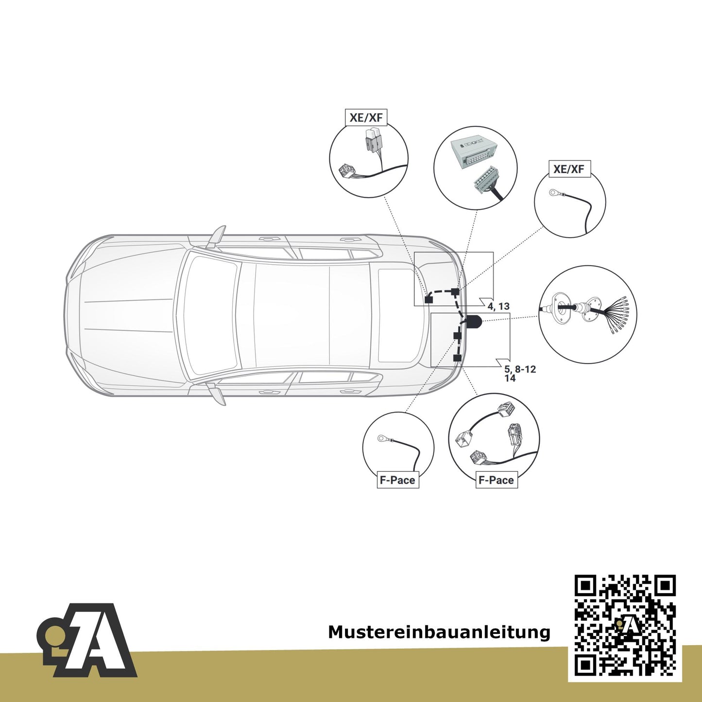 Jaguar XE 4-Türer (Limousine) 06.2015-05.2017 X760 BRiNK Anhängerkupplung mit JAEGER Elektrosatz