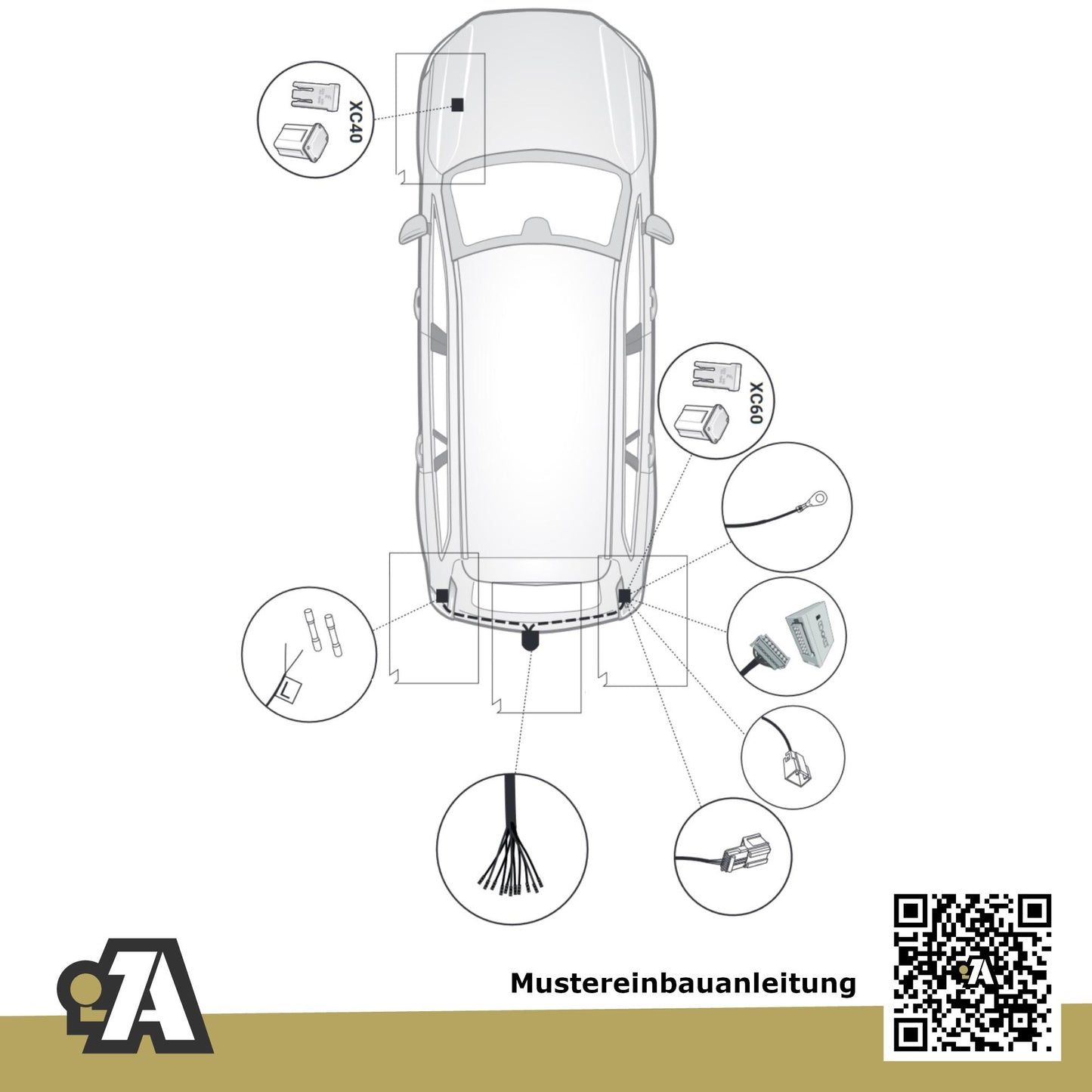 Volvo XC40 5-Türer (SUV) ab 03.2018 536 BRiNK Anhängerkupplung mit JAEGER Elektrosatz