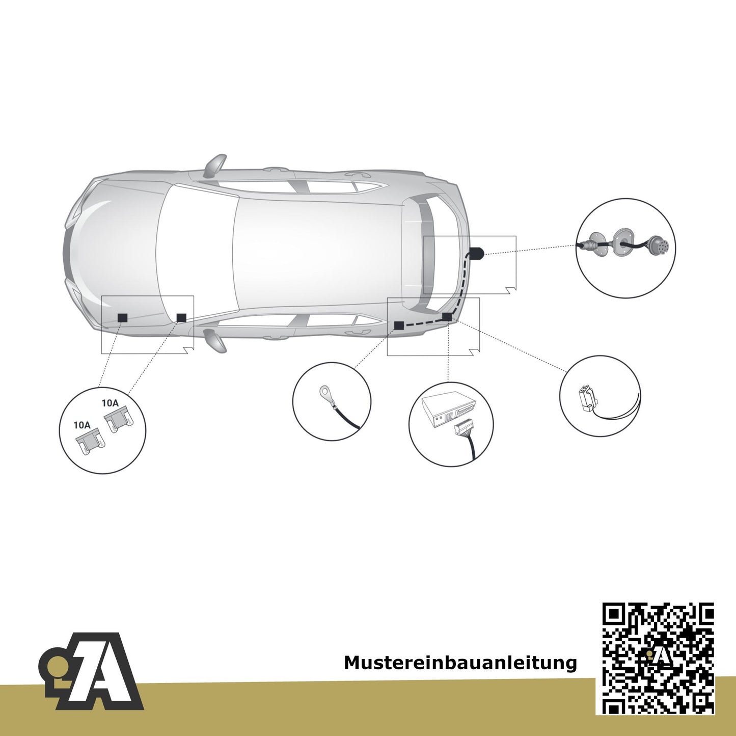 Mazda 2 3/5-Türer (Fließheck) ab 02.2024 KB BRiNK Anhängerkupplung mit JAEGER Elektrosatz