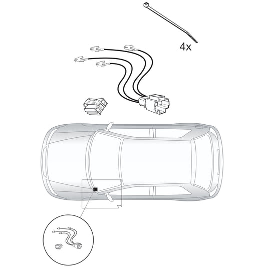 Erweiterungssatz 22270505 der Firma JAEGER Automotive für Golf Plus Dauerplusadaption beim Sicherungskasten