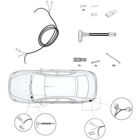 Erweiterungssatz 22060551 der Firma JAEGER Automotive für Fahrzeuge ohne AHK-Vorbereitung