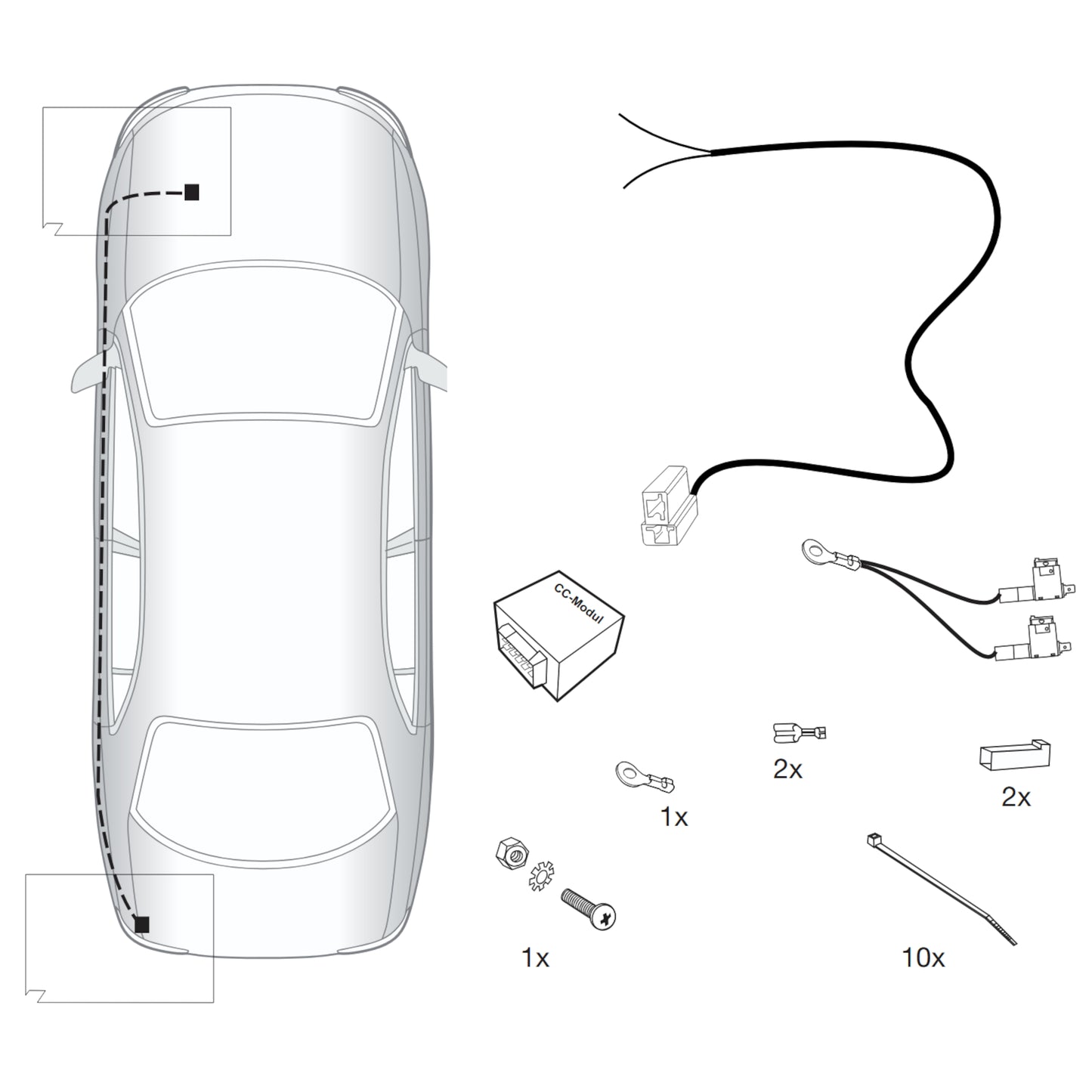 Erweiterungssatz 22400004 der Firma JAEGER Automotive für Fahrzeuge mit Check-Control-System