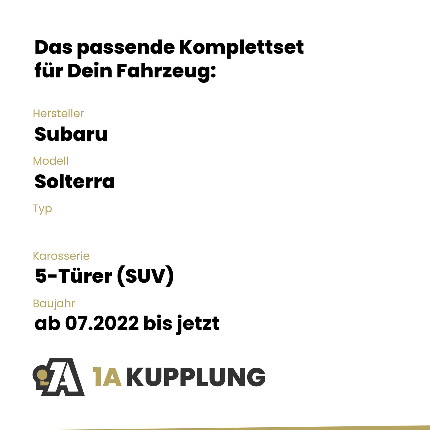 Subaru Solterra 5-Türer (SUV) ab 07.2022 BRiNK Anhängerkupplung mit JAEGER Elektrosatz