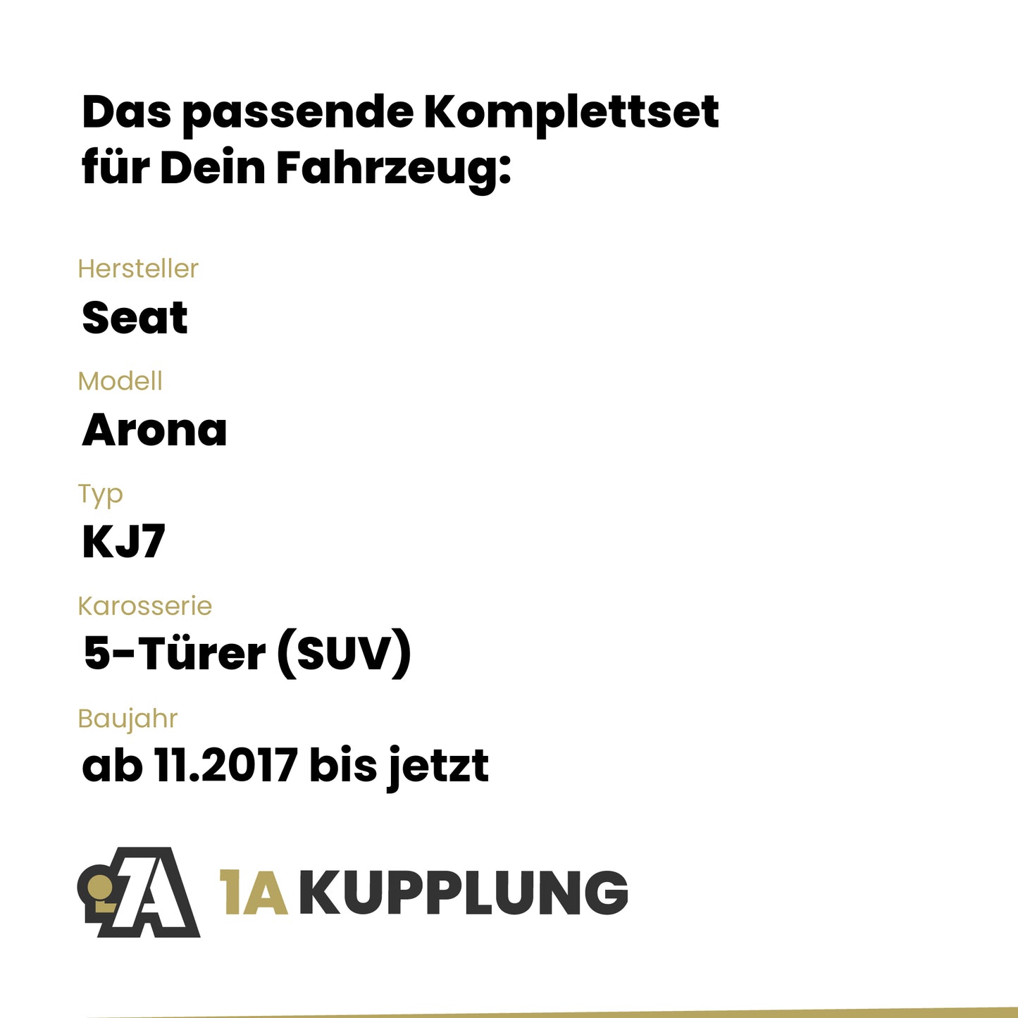 Seat Arona 5-Türer (SUV) ab 11.2017 KJ7 BRiNK Anhängerkupplung mit JAEGER Elektrosatz