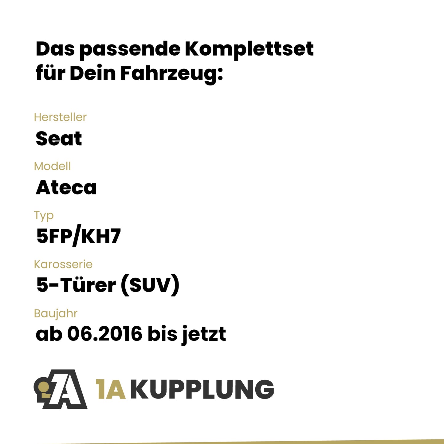 Seat Ateca 5-Türer (SUV) ab 06.2016 5FP/KH7 BRiNK Anhängerkupplung mit JAEGER Elektrosatz