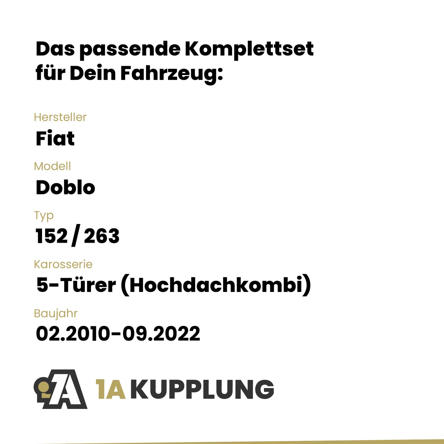 Fiat Doblo 5-Türer (Hochdachkombi) 02.2010-09.2022 152 / 263 BRiNK Anhängerkupplung mit JAEGER Elektrosatz