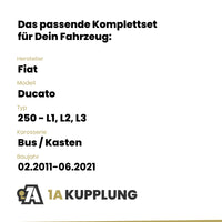 Fiat Ducato Bus / Kasten 02.2011-06.2021 250 - L1, L2, L3 BRiNK Anhängerkupplung mit JAEGER Elektrosatz