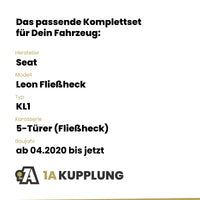 Seat Leon Fließheck 5-Türer (Fließheck) ab 04.2020 KL1 BRiNK Anhängerkupplung mit JAEGER Elektrosatz