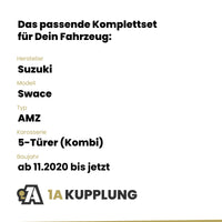 Suzuki Swace 5-Türer (Kombi) ab 02.2022 AMZ BRiNK Anhängerkupplung mit JAEGER Elektrosatz