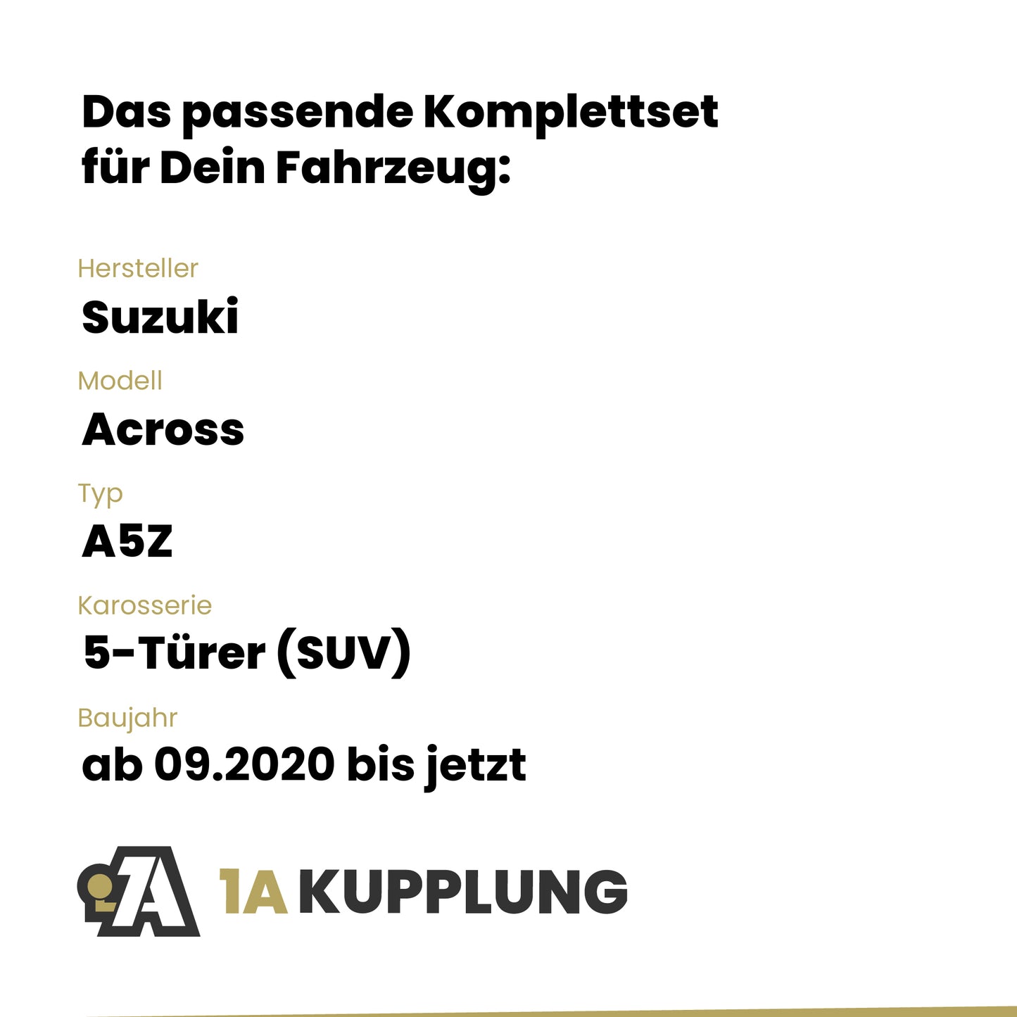 Suzuki Across 5-Türer (SUV) ab 09.2020 A5Z BRiNK Anhängerkupplung mit JAEGER Elektrosatz