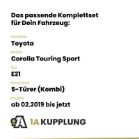 Toyota Corolla Touring Sport 5-Türer (Kombi) ab 05.2022 E21 BRiNK Anhängerkupplung mit JAEGER Elektrosatz
