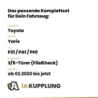 Toyota Yaris 3/5-Türer (Fließheck) 08.2020-01.2024 P21 / PA1 / PH1 BRiNK Anhängerkupplung mit JAEGER Elektrosatz
