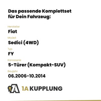 Fiat Sedici (4WD) 5-Türer (Kompakt-SUV) 06.2006-10.2014 FY BRiNK Anhängerkupplung mit JAEGER Elektrosatz