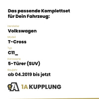 VW T-Cross 5-Türer (SUV) ab 04.2019 C11_ BRiNK Anhängerkupplung mit JAEGER Elektrosatz