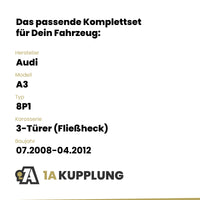 Audi A3 3-Türer (Fließheck) 07.2008-04.2012 8P1 BRiNK Anhängerkupplung mit JAEGER Elektrosatz