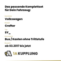 VW Crafter Bus / Kasten ohne Trittstufe ab 03.2017 SY_ BRiNK Anhängerkupplung mit JAEGER Elektrosatz