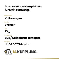 VW Crafter Bus / Kasten mit Trittstufe ab 03.2017 SY_ BRiNK Anhängerkupplung mit JAEGER Elektrosatz