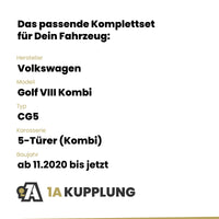 VW Golf VIII Kombi 5-Türer (Kombi) ab 07.2024 CG5 BRiNK Anhängerkupplung mit JAEGER Elektrosatz