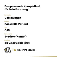 VW Passat B9 Variant 5-Türer (Kombi) ab 03.2024 CJ5 BRiNK Anhängerkupplung mit JAEGER Elektrosatz