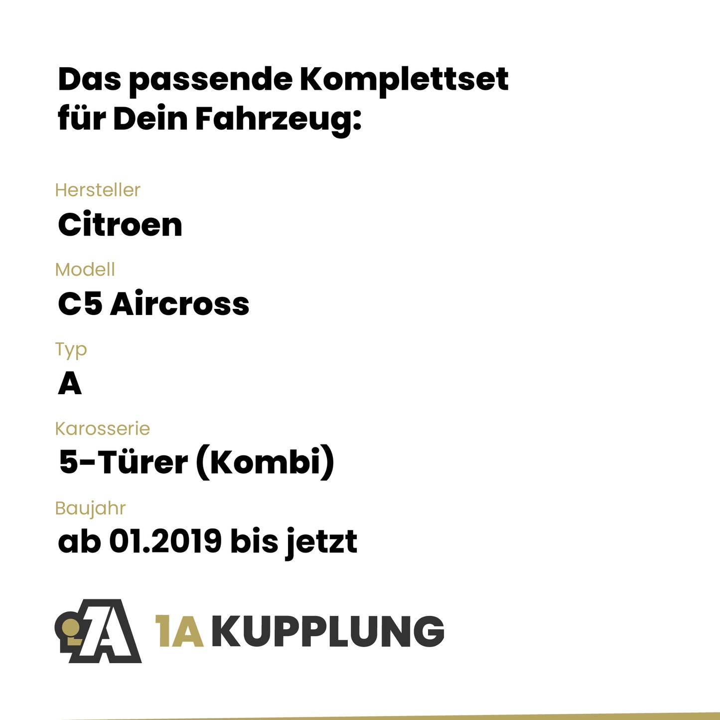 Citroen C5 Aircross 5-Türer (Kombi) ab 09.2020 A ORIS Anhängerkupplung mit JAEGER Elektrosatz