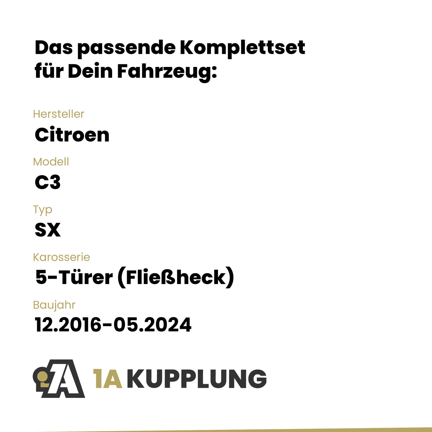 Citroen C3 5-Türer (Fließheck) 12.2016-05.2024 SX ORIS Anhängerkupplung mit JAEGER Elektrosatz