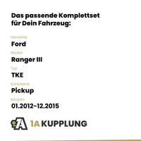 Ford Ranger III Pickup 01.2012-12.2015 TKE BRiNK Anhängerkupplung mit JAEGER Elektrosatz