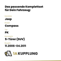 Jeep Compass 5-Türer (SUV) 11.2006-04.2011 PK BRiNK Anhängerkupplung mit JAEGER Elektrosatz