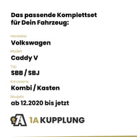VW Caddy V Kombi / Kasten ab 12.2020 SBB / SBJ ORIS Anhängerkupplung mit JAEGER Elektrosatz