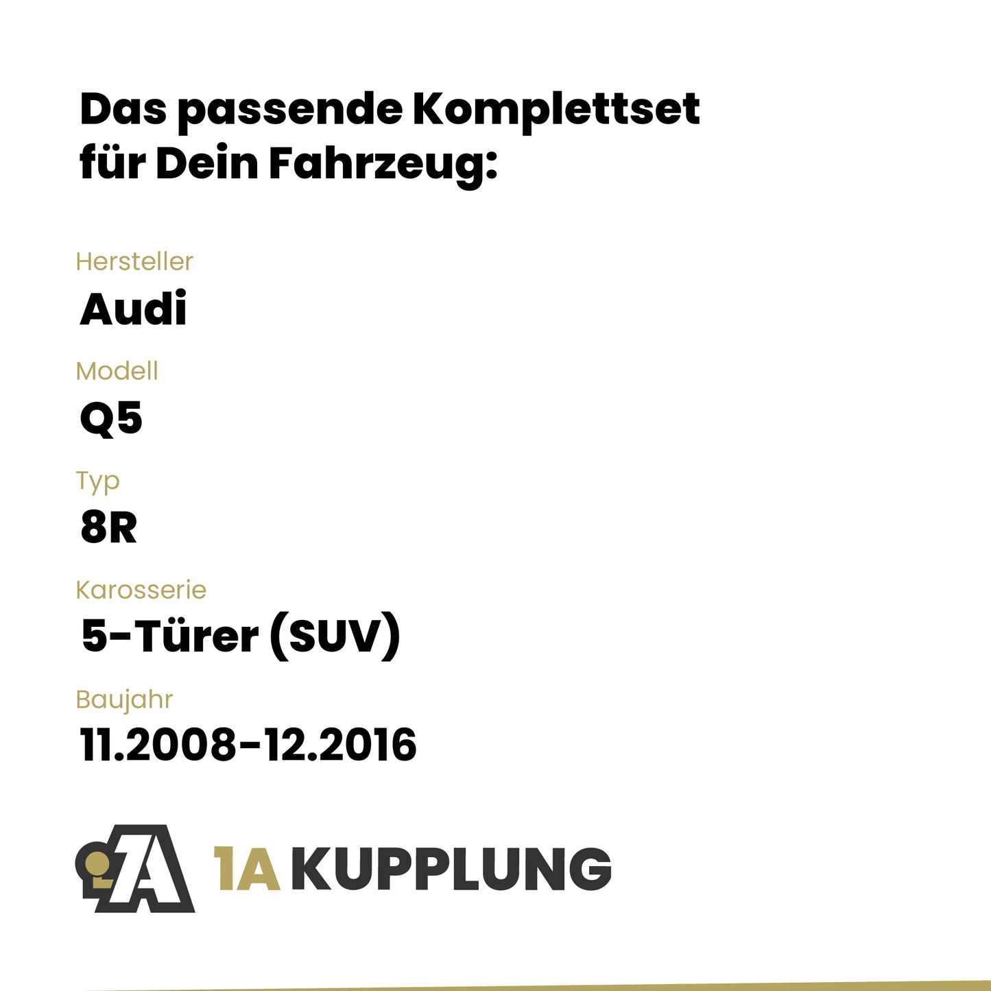 Audi Q5 5-Türer (SUV) 11.2008-12.2016 8R ORIS Anhängerkupplung mit JAEGER Elektrosatz