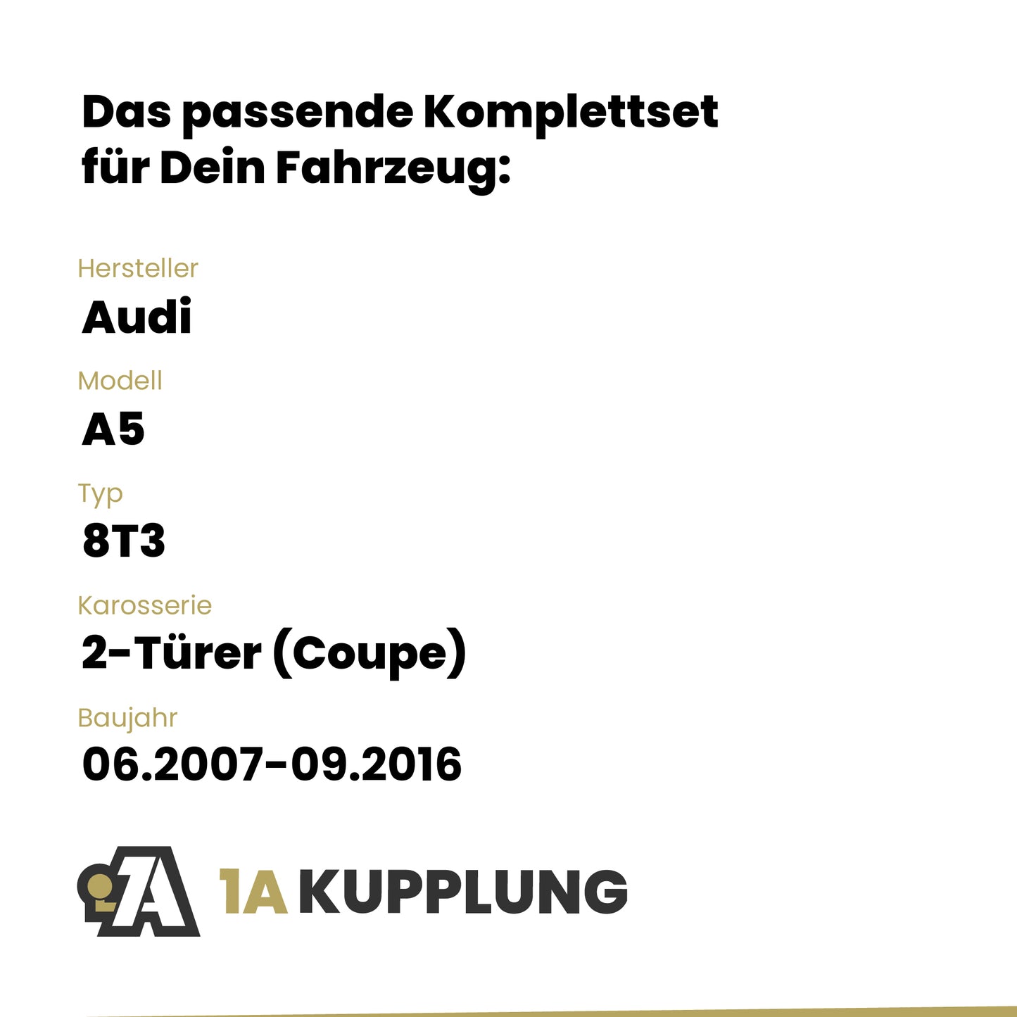 Audi A5 2-Türer (Coupe) 06.2007-09.2016 8T3 ORIS Anhängerkupplung mit JAEGER Elektrosatz