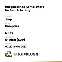 Jeep Compass 5-Türer (SUV) 02.2011-06.2017 MK49 BRiNK Anhängerkupplung mit JAEGER Elektrosatz